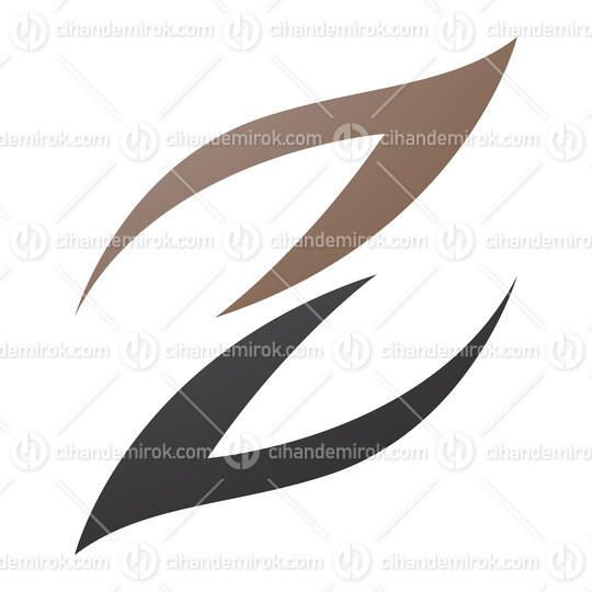 Brown and Black Fire Shaped Letter Z Icon