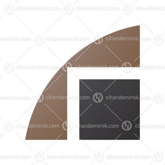 Brown and Black Geometrical Letter R Icon