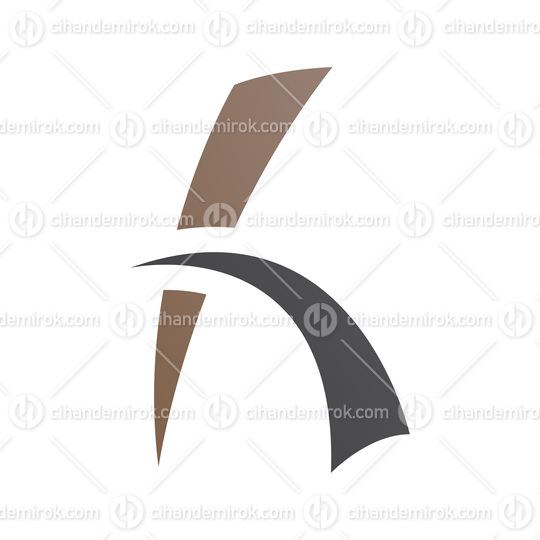 Brown and Black Letter H Icon with Spiky Lines
