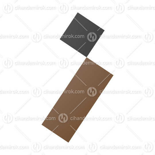 Brown and Black Letter I Icon with a Square and Rectangle