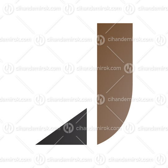 Brown and Black Letter J Icon with a Triangular Tip