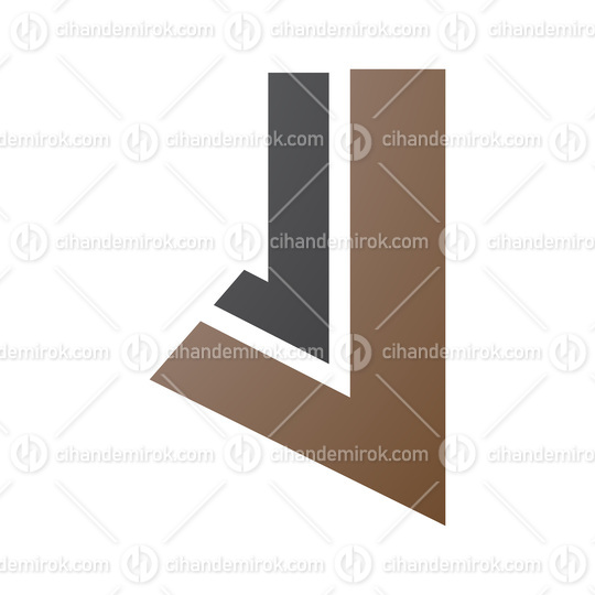 Brown and Black Letter J Icon with Straight Lines