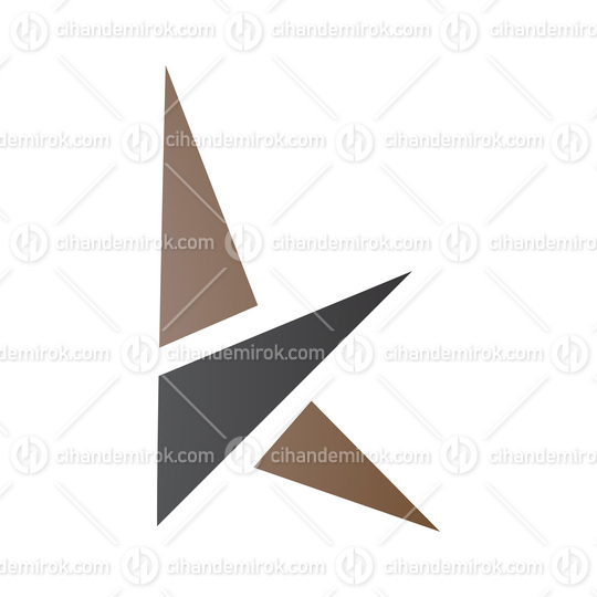 Brown and Black Letter K Icon with Triangles
