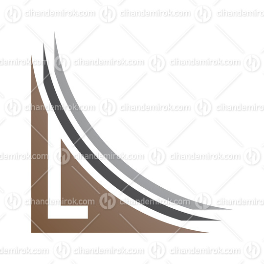 Brown and Black Letter L Icon with Layers