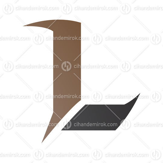 Brown and Black Letter L Icon with Sharp Spikes