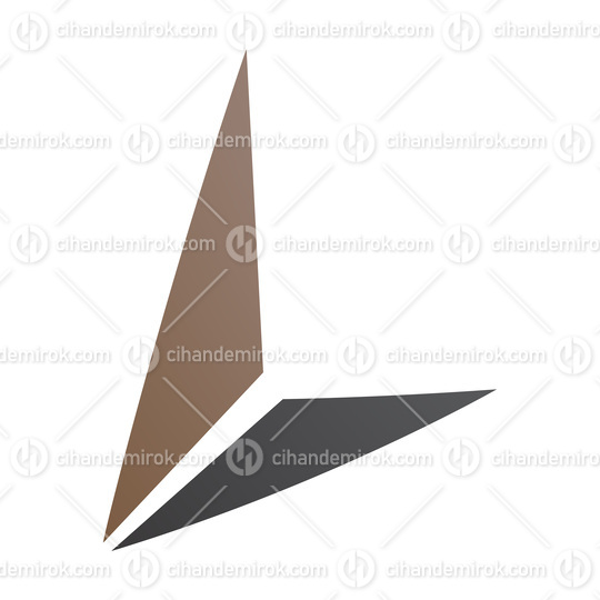 Brown and Black Letter L Icon with Triangles