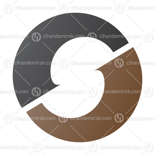 Brown and Black Letter O Icon with an S Shape in the Middle