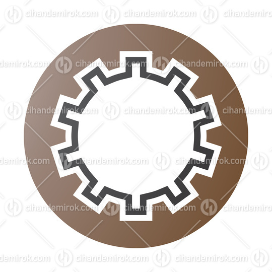 Brown and Black Letter O Icon with Castle Wall Pattern
