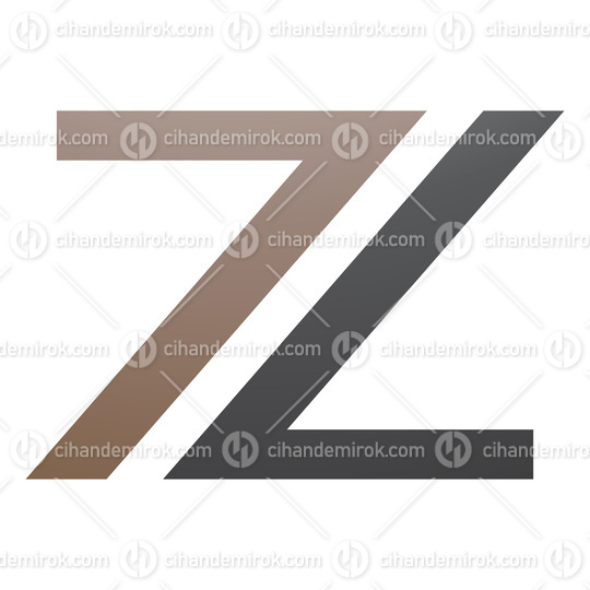 Brown and Black Number 7 Shaped Letter Z Icon