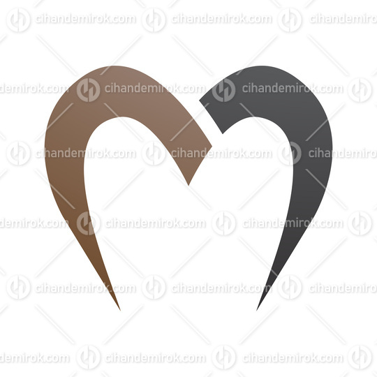 Brown and Black Parachute Shaped Letter M Icon