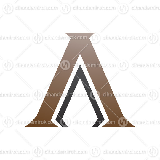 Brown and Black Pillar Shaped Letter A Icon