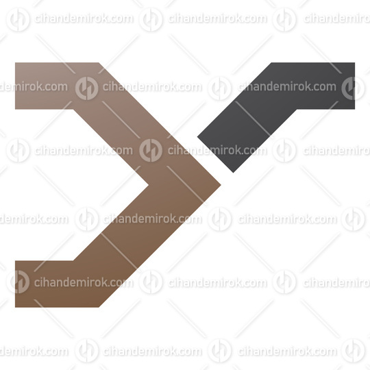 Brown and Black Rail Switch Shaped Letter Y Icon