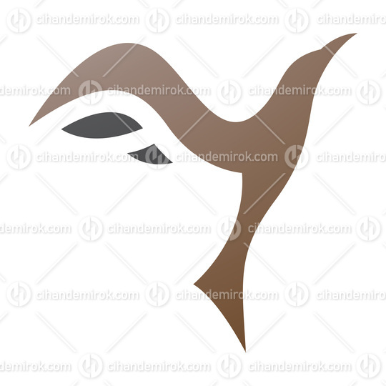 Brown and Black Rising Bird Shaped Letter Y Icon