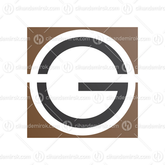 Brown and Black Round and Square Letter G Icon