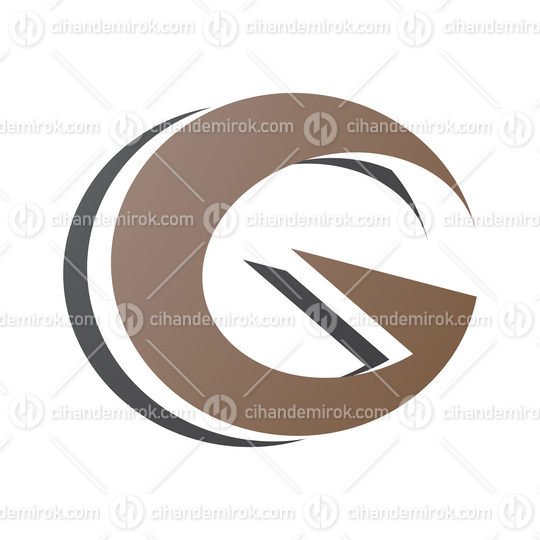 Brown and Black Round Layered Letter G Icon