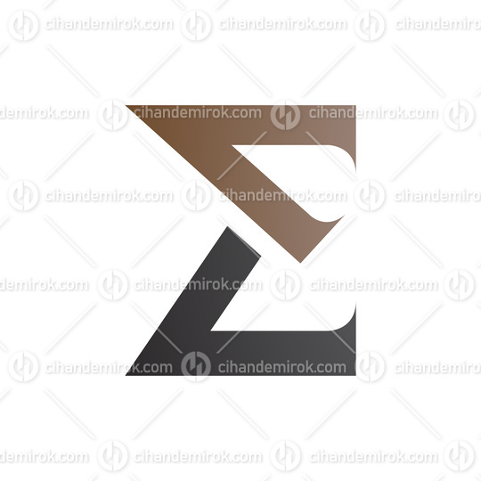 Brown and Black Sharp Elegant Letter E Icon