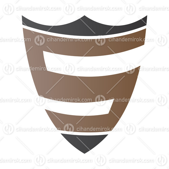 Brown and Black Shield Shaped Letter S Icon