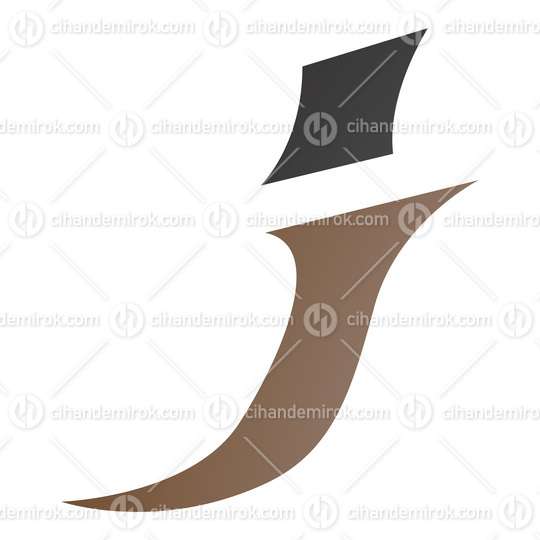 Brown and Black Spiky Italic Letter J Icon