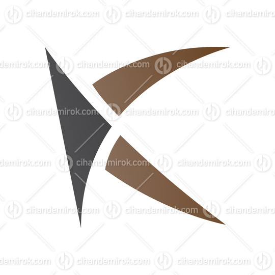 Brown and Black Spiky Letter K Icon
