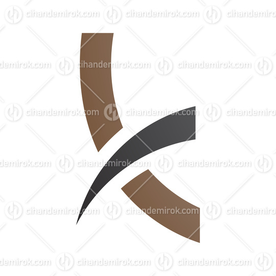 Brown and Black Spiky Lowercase Letter K Icon