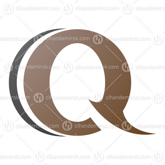 Brown and Black Spiky Round Shaped Letter Q Icon