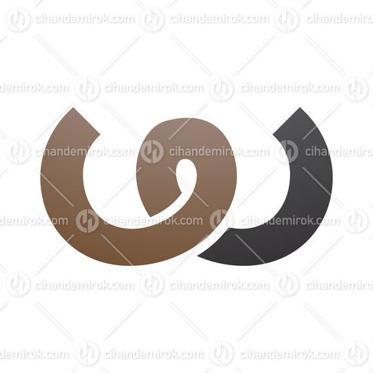 Brown and Black Spring Shaped Letter W Icon