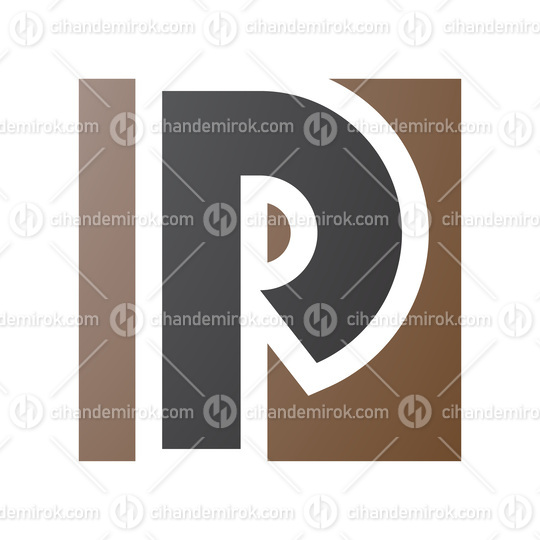 Brown and Black Square Letter P Icon