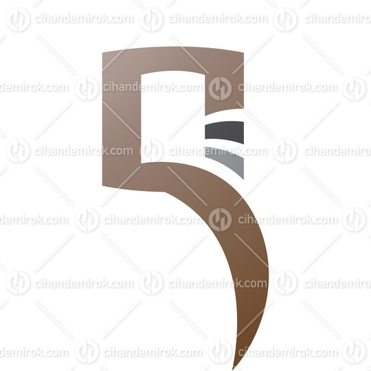 Brown and Black Square Shaped Letter Q Icon