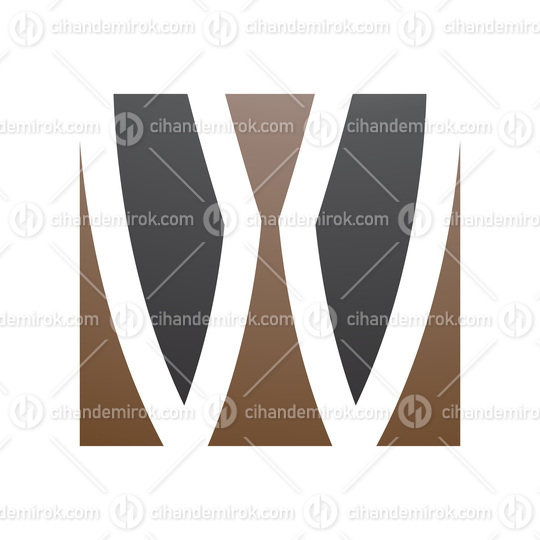 Brown and Black Square Shaped Letter W Icon