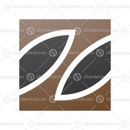 Brown and Black Square Shaped Letter Z Icon