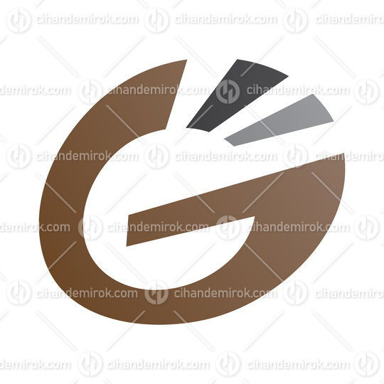 Brown and Black Striped Oval Letter G Icon