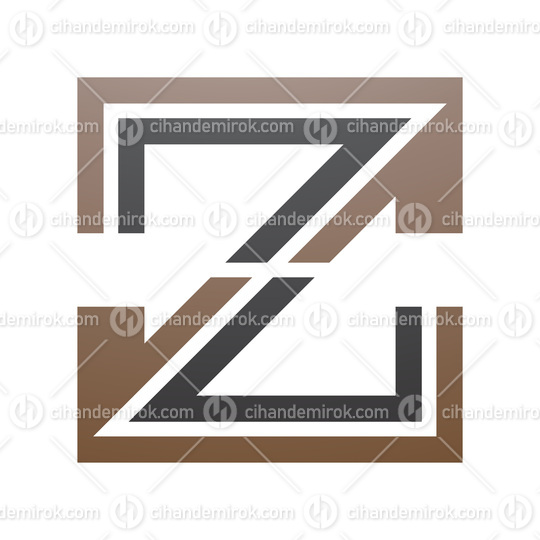 Brown and Black Striped Shaped Letter Z Icon