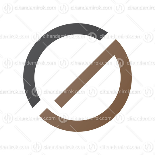 Brown and Black Thin Round Letter G Icon