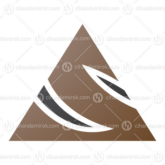 Brown and Black Triangle Shaped Letter S Icon