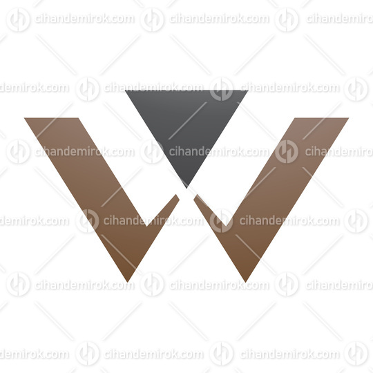 Brown and Black Triangle Shaped Letter W Icon