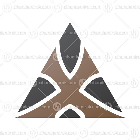 Brown and Black Triangle Shaped Letter X Icon