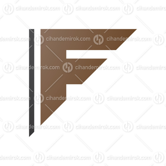 Brown and Black Triangular Letter F Icon