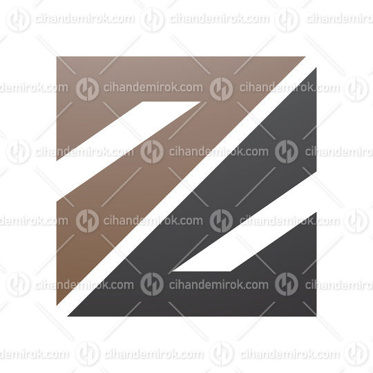 Brown and Black Triangular Square Shaped Letter Z Icon