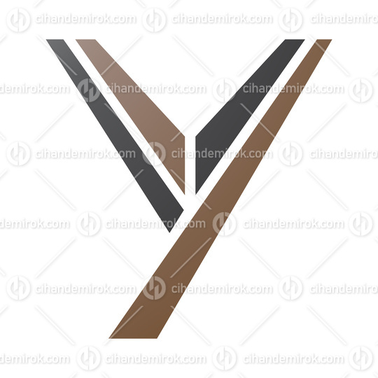 Brown and Black Uppercase Letter Y Icon