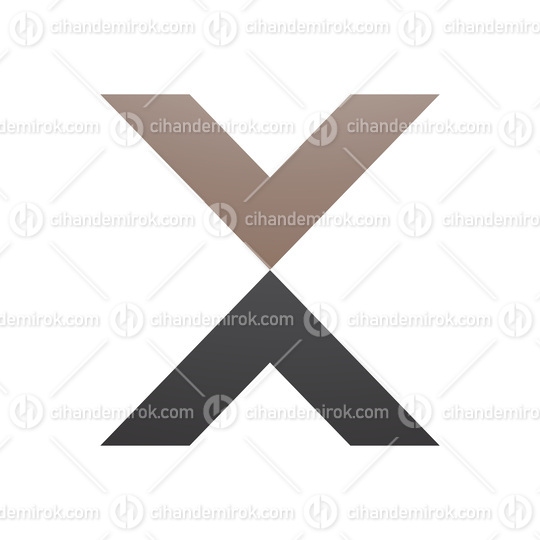 Brown and Black V Shaped Letter X Icon