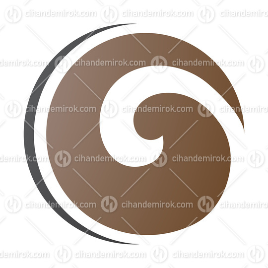 Brown and Black Whirl Shaped Letter O Icon