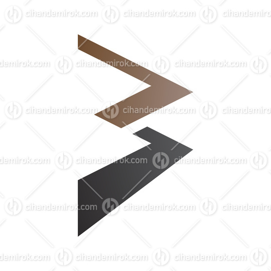Brown and Black Zigzag Shaped Letter B Icon
