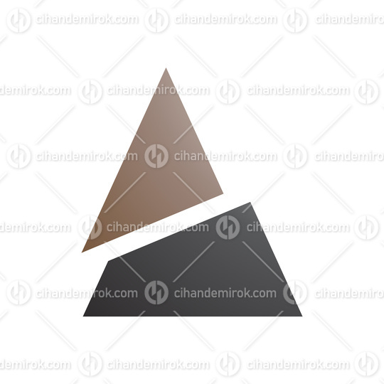Brown and Red Split Triangle Shaped Letter A Icon