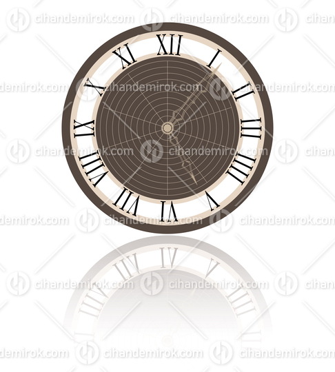 Brown Antique Clock with Roman Numerals
