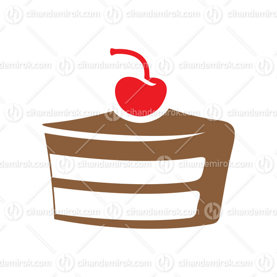 Brown Cake Icon isolated on a White Background Vector Illustration