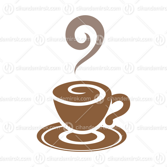 Brown Coffee Cup Icon isolated on a White Background