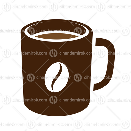Brown Coffee Mug with a Coffee Bean Logo Icon - Bundle No: 120