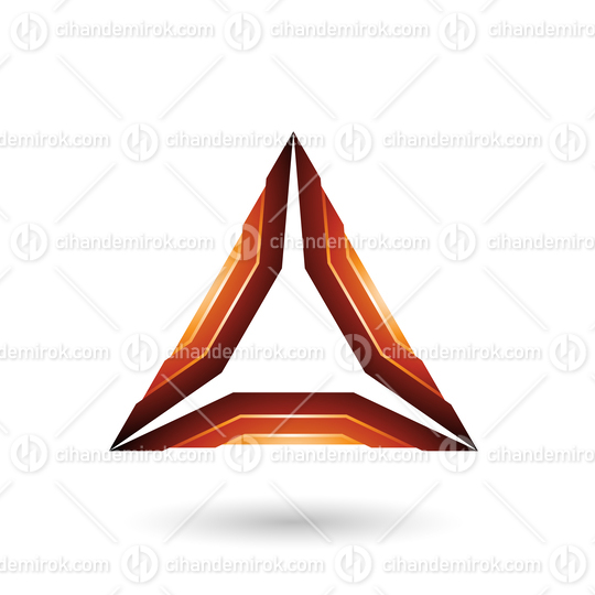 Brown Glossy Mechanic Triangle Vector Illustration