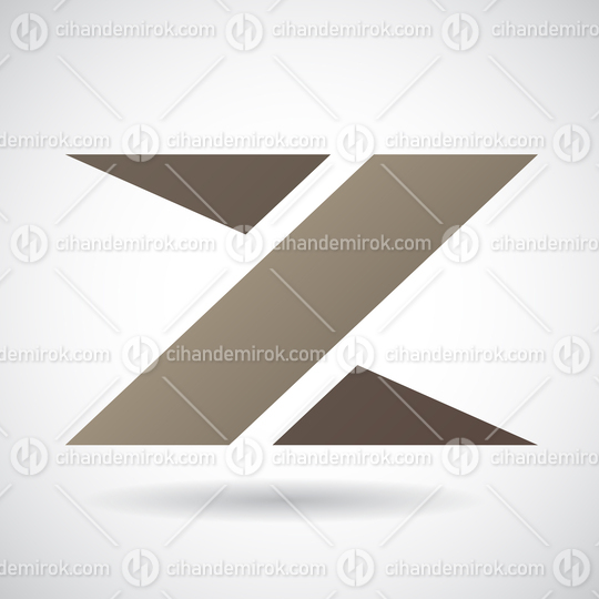 Brown Letter Z with a Rectangle and Triangles