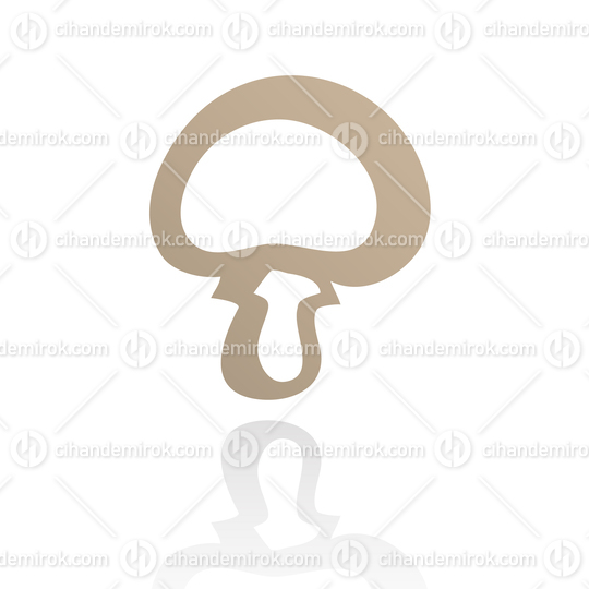 Brown Line Art Mushroom Icon